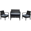 Costway 8 Pieces Rattan and Steel Frame Garden Deck Patio Furniture Set in Black