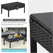 Costway 8 Pieces Rattan and Steel Frame Garden Deck Patio Furniture Set in Black