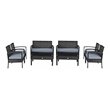 Costway 8 Pieces Rattan and Steel Frame Garden Deck Patio Furniture Set in Black