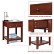 Costway Contemporary Particleboard and PU Nightstands in Brown (Set of 2)