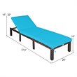 Costway 4 Pieces Adjustable Rattan Outdoor Lounge Chair Recliner in Turquoise