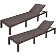 Costway 4 Pieces Adjustable Rattan Outdoor Lounge Chair Recliner in Turquoise