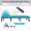 Costway 4 Pieces Adjustable Rattan Outdoor Lounge Chair Recliner in Turquoise