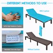 Costway 4 Pieces Adjustable Rattan Outdoor Lounge Chair Recliner in Turquoise