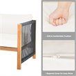 Costway 8 Pieces Wood Patio Furniture Set with Rope Armrest in White