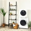 Costway 5-Tier Contemporary MDF Ladder Shelves in Black Finish