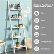 Costway 5-Tier Contemporary MDF Leaning Ladder Bookcase in White