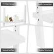 Costway 5-Tier Contemporary MDF Leaning Ladder Bookcase in White