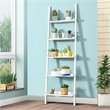 Costway 5-Tier Contemporary MDF Leaning Ladder Bookcase in White