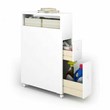 Costway Contemporary MDF Floor Cabinet with 4 Rolling Casters in White Finish
