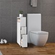 Costway Contemporary MDF Floor Cabinet with 4 Rolling Casters in White Finish