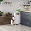 Costway Contemporary MDF Floor Cabinet with 4 Rolling Casters in White Finish
