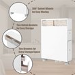 Costway Contemporary MDF Floor Cabinet with 4 Rolling Casters in White Finish