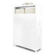 Costway Contemporary MDF Floor Cabinet with 4 Rolling Casters in White Finish