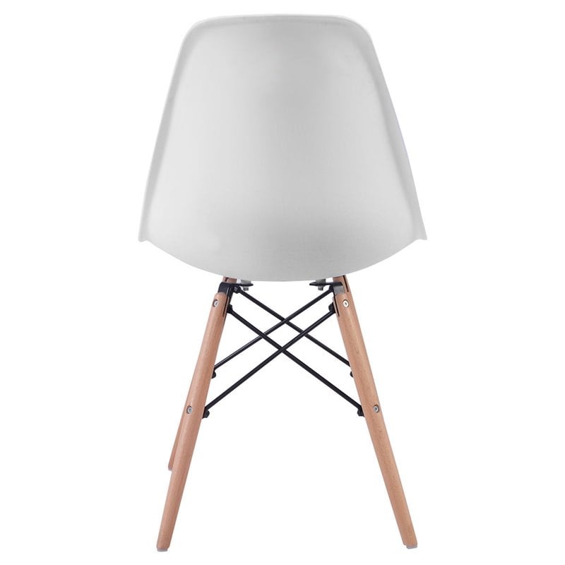 Costway Contemporary ABS and Wood Dining Side Chairs in White (Set of 4)