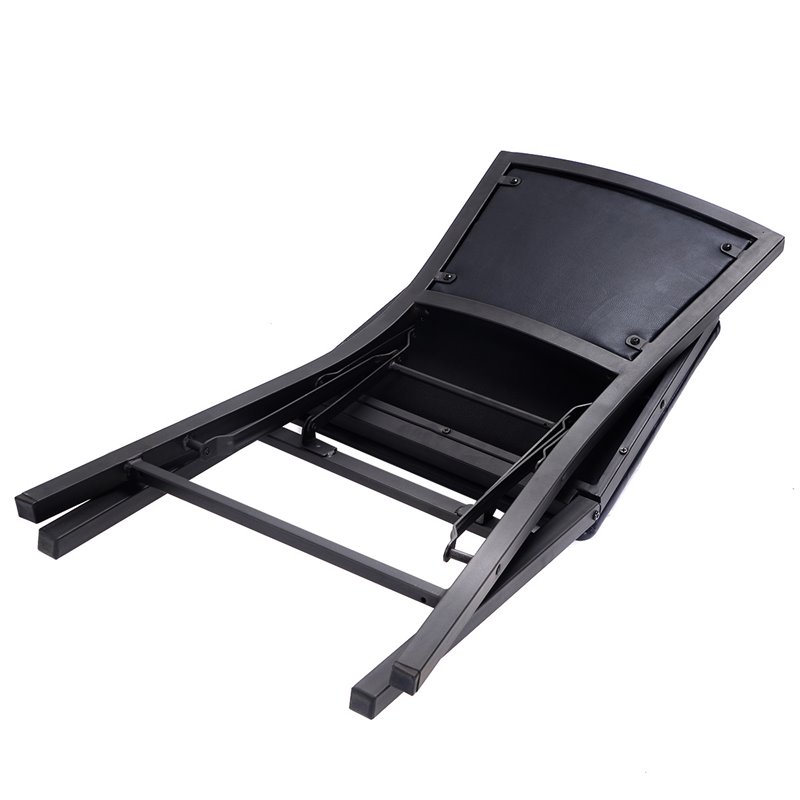 Costway Contemporary PU Leather Folding Chair in Black (Set of 2)
