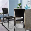 Costway Contemporary PU Leather Folding Chair in Black (Set of 2)
