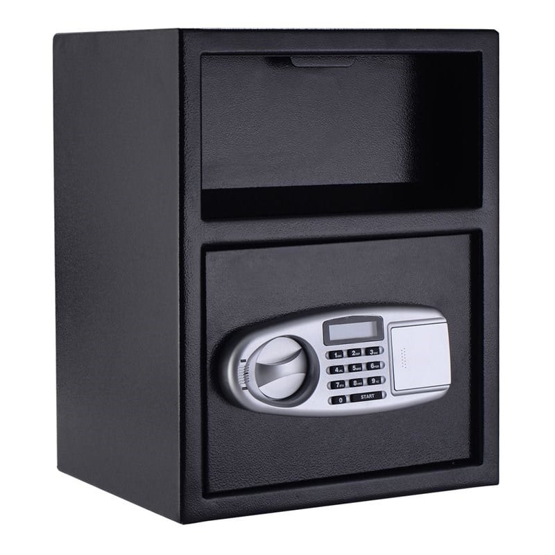 Costway Steel Metal Digital Safety Box Depository with Batteries in Black