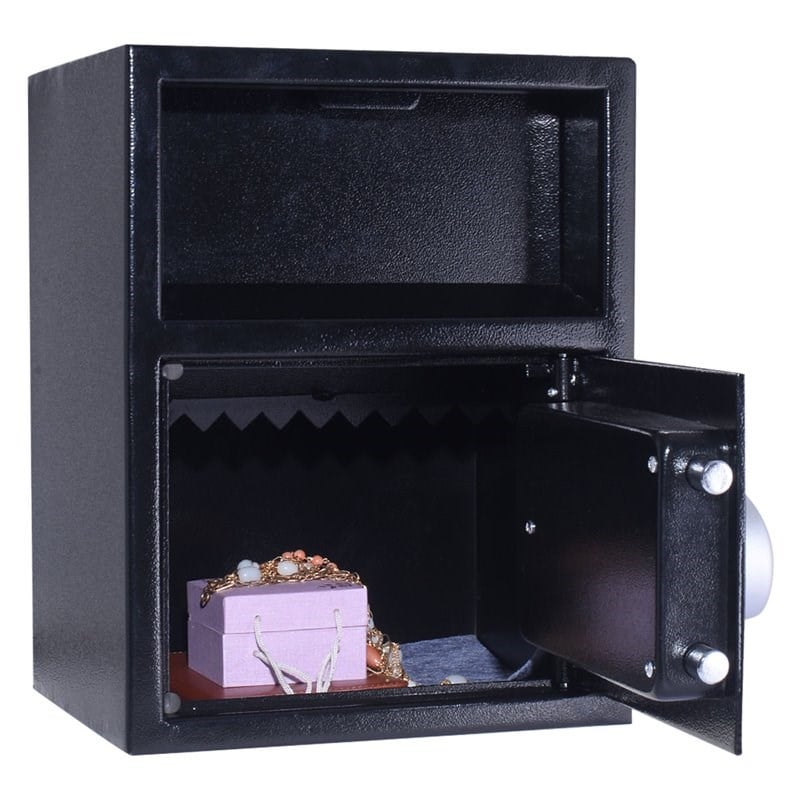 Costway Steel Metal Digital Safety Box Depository with Batteries in Black