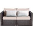 Costway 4 Pieces Rattan Patio Corner Sofa Sectional with Cushion in Beige