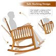 Costway 2 Pieces Acacia Wood Garden Lawn Rocking Chair with Cushion in Brown