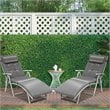 Costway 2 Pieces Outdoor Folding Chaise Lounge Chair with Cushion in Gray