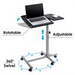 Costway Adjustable Angle & Height Rolling Laptop Desk Stand in Silver/Black