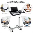 Costway Adjustable Angle & Height Rolling Laptop Desk Stand in Silver/Black