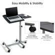Costway Adjustable Angle & Height Rolling Laptop Desk Stand in Silver/Black