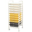 Costway Scrapbook Paper Rolling Storage Cart with 10 Drawer in Multi-Color