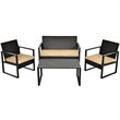 Costway 8 Pieces Rattan Garden Deck Patio Furniture Set with Cushion in Brown