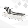 Costway 2 Pieces Metal Patio Lounge Chaise Chair with Wheel in Black/White