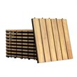 Costway 20 Pieces Stripe Pattern Wood Deck Patio Pavers in Brown