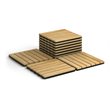 Costway 20 Pieces Stripe Pattern Wood Deck Patio Pavers in Brown