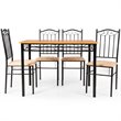 Costway 5 Pieces Wood Dining Set with Table and 4 Chairs in Black