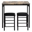 Costway 3 Pieces Wood Counter Height Dining Set with Table and 2 Stools in Brown