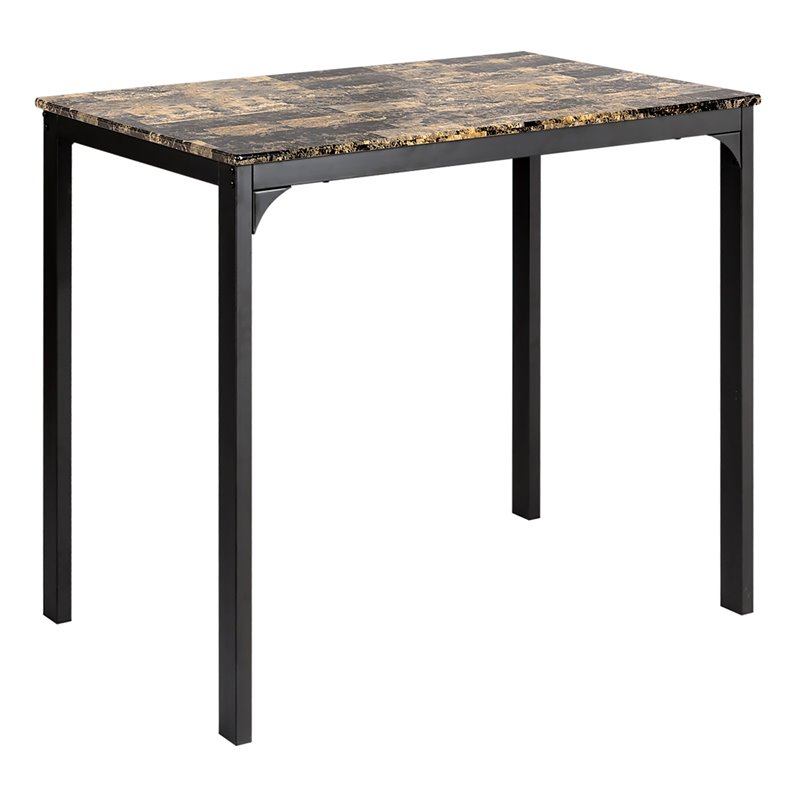 Costway 3 Pieces Wood Counter Height Dining Set with Table and 2 Stools in Brown