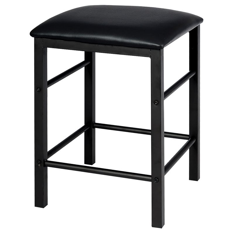 Costway 3 Pieces Wood Counter Height Dining Set with Table and 2 Stools in Brown