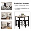 Costway 3 Pieces Wood Counter Height Dining Set with Table and 2 Stools in Brown