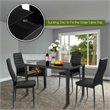Costway 5 Pieces Metal Dining Set with Table and 4 Chairs in Black