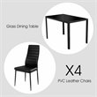 Costway 5 Pieces Metal Dining Set with Table and 4 Chairs in Black