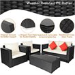 Costway 8 Pieces Rattan Patio Furniture Set with Cushion in Off White Black