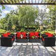 Costway 8 Pieces Rattan Patio Furniture Set with Cushion in Black/Red