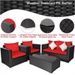Costway 8 Pieces Rattan Patio Furniture Set with Cushion in Black/Red