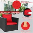 Costway 8 Pieces Rattan Patio Furniture Set with Cushion in Black/Red