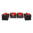 Costway 8 Pieces Rattan Patio Furniture Set with Cushion in Black/Red