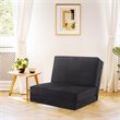 Costway Convertible Fold Down Chair Flip Out Lounger Sleeper Bed in Black