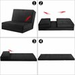 Costway Convertible Fold Down Chair Flip Out Lounger Sleeper Bed in Black