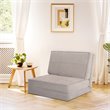 Costway Convertible Fold Down Chair Flip Out Lounger Sleeper Bed in Silver/Gray