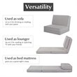 Costway Convertible Fold Down Chair Flip Out Lounger Sleeper Bed in Silver/Gray